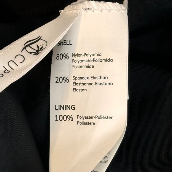 CUPSHE Womens Black Deep V One-Piece Swimsuit Large Nylon Spandex Blend new - Picture 4 of 11